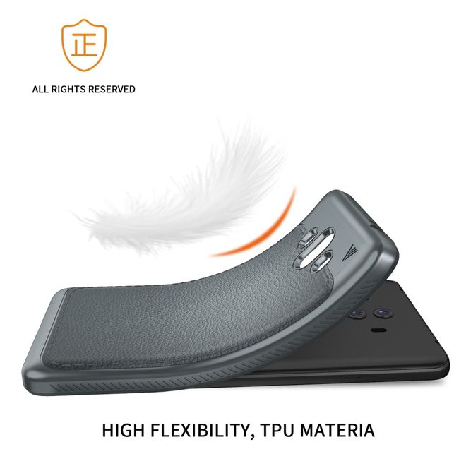 Ivso - Huawei Mate 10 Hülle - TPU Soft Case und Kunstleder - Gentry Series - grau