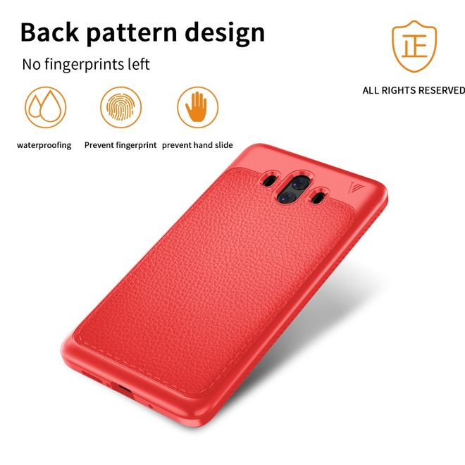 Ivso - Huawei Mate 10 Hülle - TPU Soft Case und Kunstleder - Gentry Series - rot