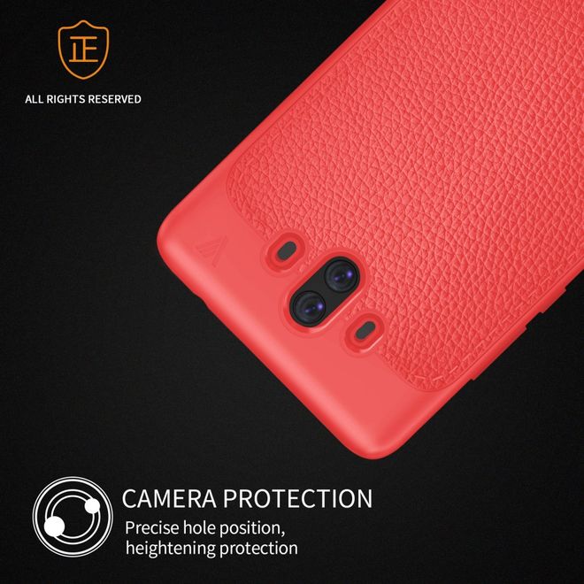 Ivso - Huawei Mate 10 Hülle - TPU Soft Case und Kunstleder - Gentry Series - rot
