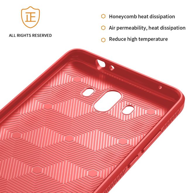 Ivso - Huawei Mate 10 Hülle - TPU Soft Case und Kunstleder - Gentry Series - rot