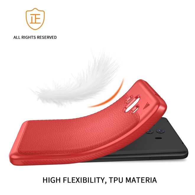 Ivso - Huawei Mate 10 Hülle - TPU Soft Case und Kunstleder - Gentry Series - rot