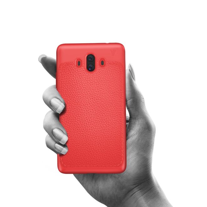 Ivso - Huawei Mate 10 Hülle - TPU Soft Case und Kunstleder - Gentry Series - rot