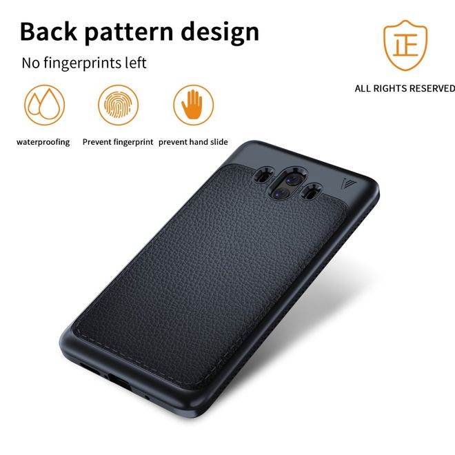 Ivso - Huawei Mate 10 Hülle - TPU Soft Case und Kunstleder - Gentry Series - dunkelblau