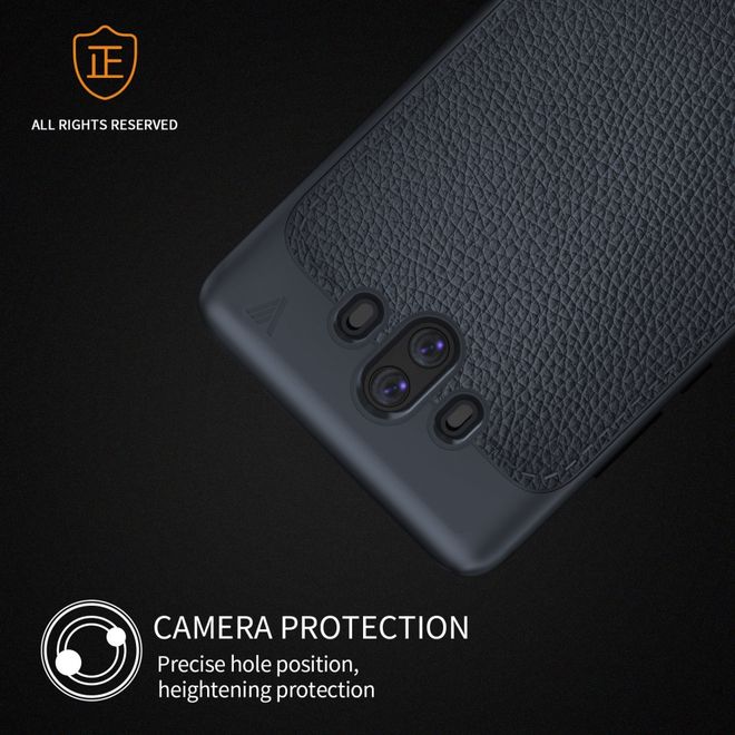 Ivso - Huawei Mate 10 Hülle - TPU Soft Case und Kunstleder - Gentry Series - dunkelblau