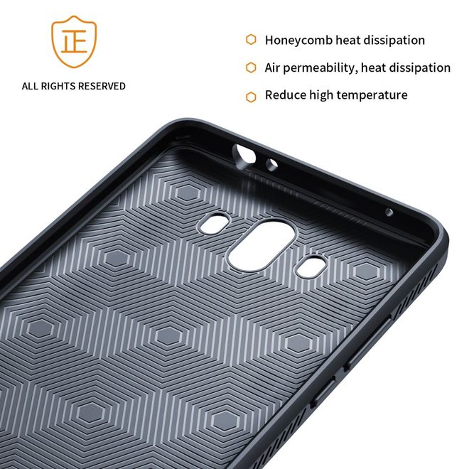 Ivso - Huawei Mate 10 Hülle - TPU Soft Case und Kunstleder - Gentry Series - dunkelblau