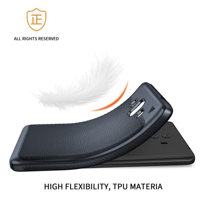 Ivso - Huawei Mate 10 Hülle - TPU Soft Case und Kunstleder - Gentry Series - dunkelblau