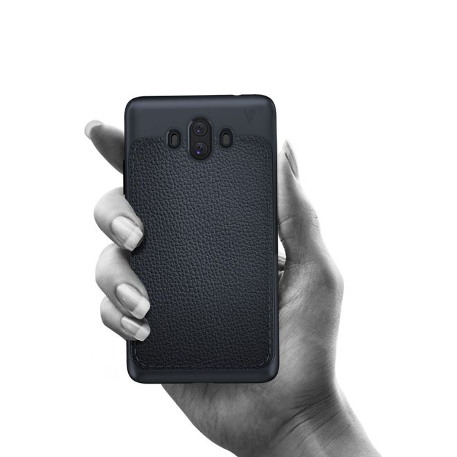 Ivso - Huawei Mate 10 Hülle - TPU Soft Case und Kunstleder - Gentry Series - dunkelblau