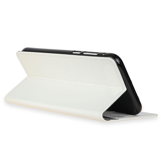 Huawei Mate 10 Hülle - Crazy Horse Bookcover aus Leder - magnetischer Verschluss - weiss