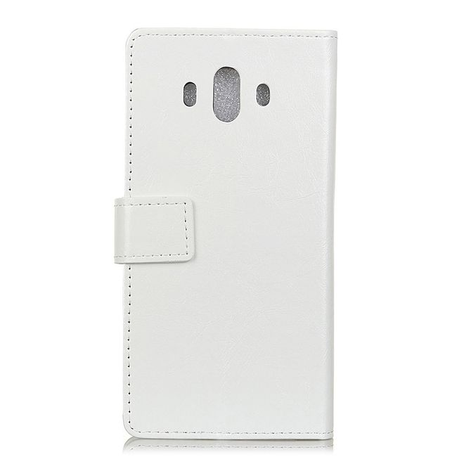 Huawei Mate 10 Hülle - Crazy Horse Bookcover aus Leder - magnetischer Verschluss - weiss