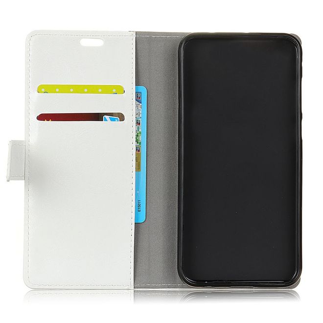 Huawei Mate 10 Hülle - Crazy Horse Bookcover aus Leder - magnetischer Verschluss - weiss