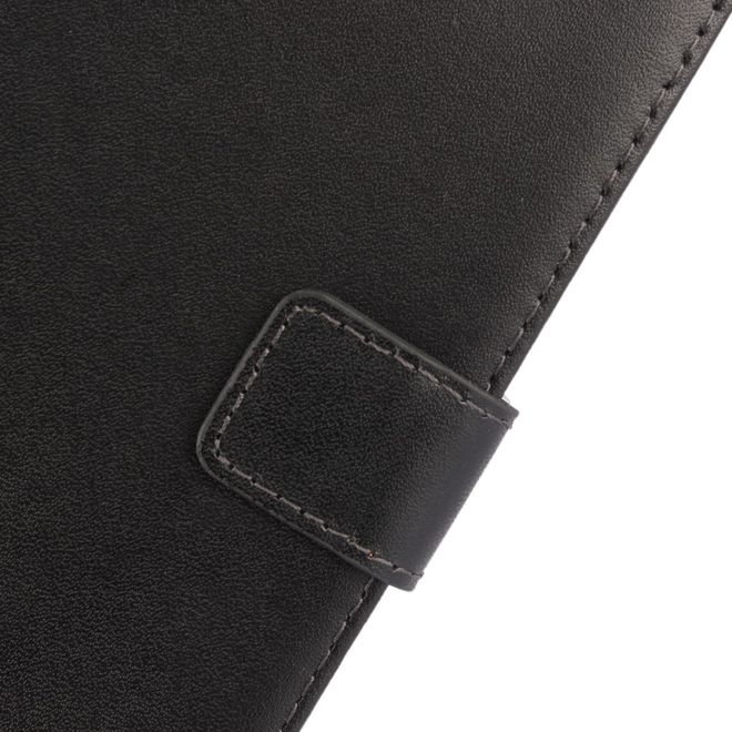 Huawei P10 Lite Hülle - Case aus echtem Spaltleder - mit Standfunktion - schwarz