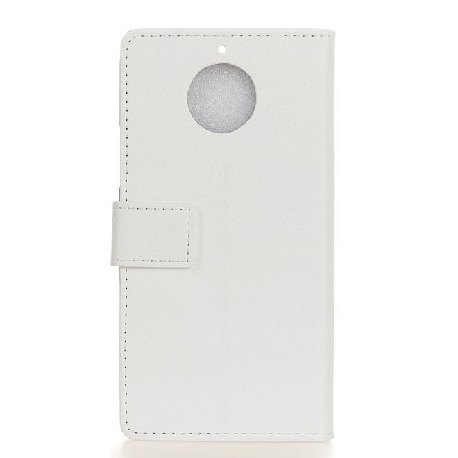Motorola Moto G5S Handy Hülle - Cover aus Leder - mit Visitenkartenfach - weiss