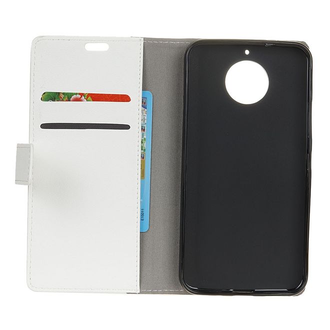 Motorola Moto G5S Handy Hülle - Cover aus Leder - mit Visitenkartenfach - weiss