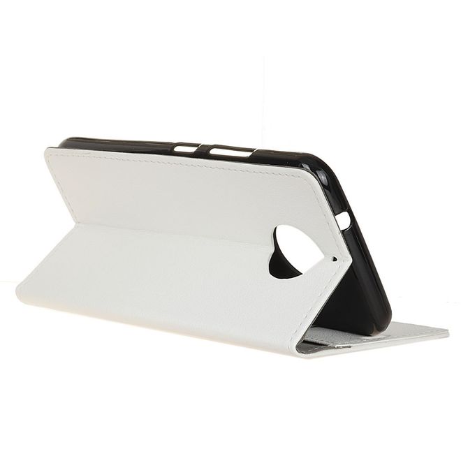 Motorola Moto G5S Handy Hülle - Cover aus Leder - mit Visitenkartenfach - weiss