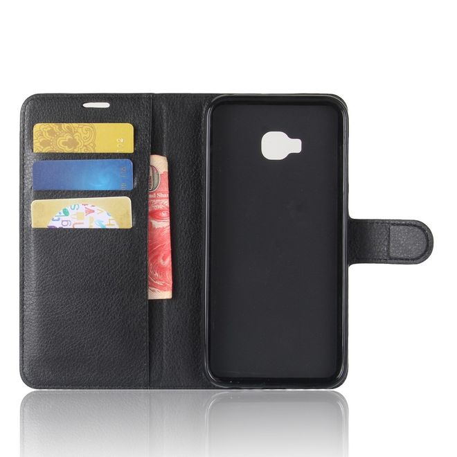 Asus Zenfone 4 Selfie Pro (ZD552KL) Hülle - Case aus Leder - mit Litchitextur und Standfunktion - schwarz