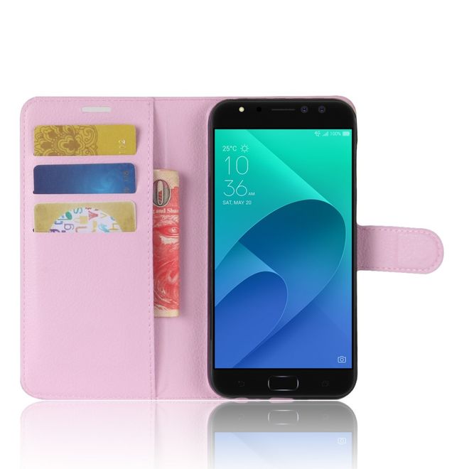 Asus Zenfone 4 Selfie Pro (ZD552KL) Hülle - Case aus Leder - mit Litchitextur und Standfunktion - pink