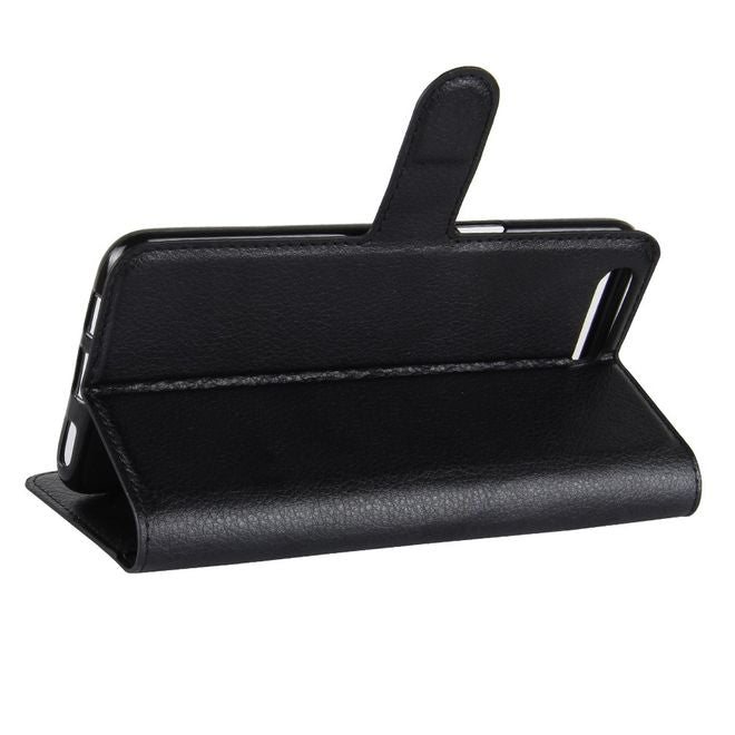 Asus Zenfone 4 (ZE554KL) Hülle - Case aus Leder - mit Litchitextur und Standfunktion - schwarz