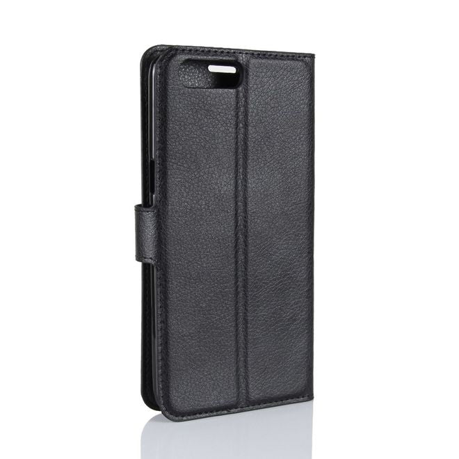 Asus Zenfone 4 (ZE554KL) Hülle - Case aus Leder - mit Litchitextur und Standfunktion - schwarz