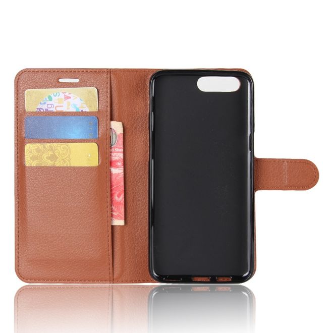 Asus Zenfone 4 (ZE554KL) Hülle - Case aus Leder - mit Litchitextur und Standfunktion - braun