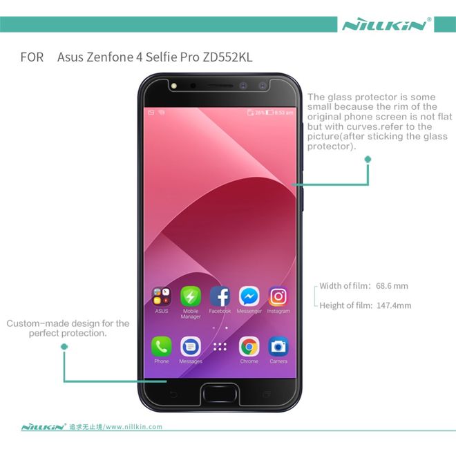 Nillkin - Asus Zenfone 4 Selfie Pro (ZD552KL) Display Schutzfolie - Super Clear Series