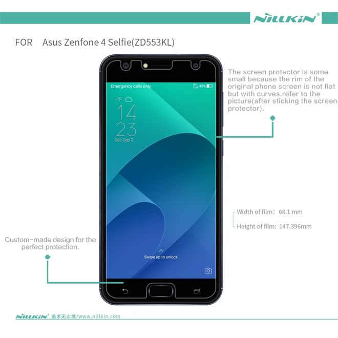 Nillkin - Asus Zenfone 4 Selfie (ZD553KL) Display Schutzfolie - Super Clear Series
