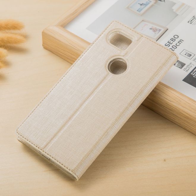 Vili Dmx - Google Pixel 2 XL Handyhülle - Case aus Leder - mit Kreuzmuster - beige