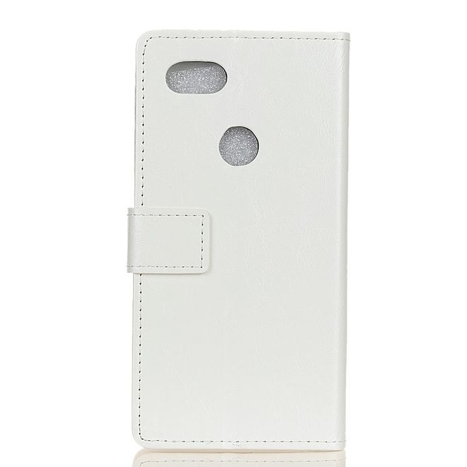 Google Pixel 2 XL Hülle - Crazy Horse Handy Bookcover - mit Standfunktion - weiss
