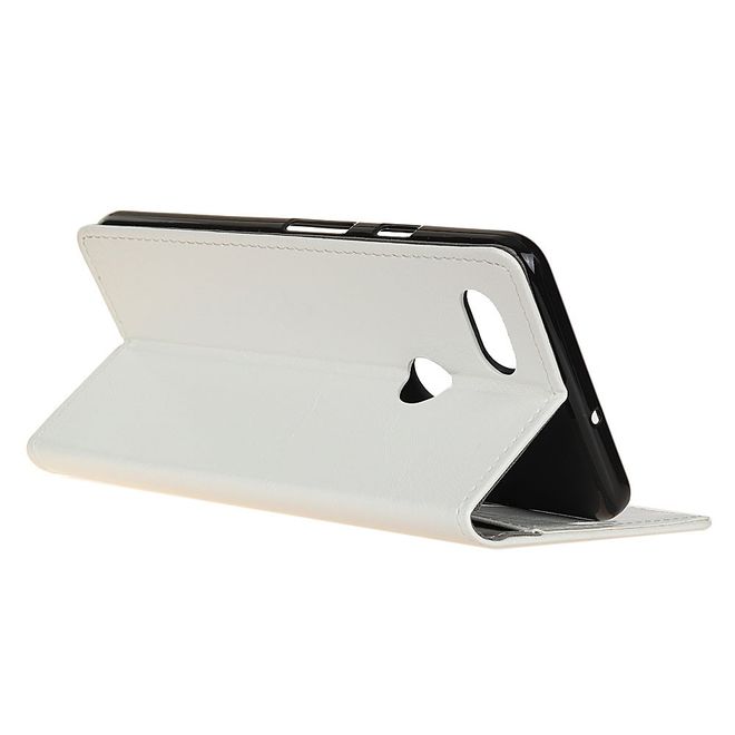 Google Pixel 2 XL Hülle - Crazy Horse Handy Bookcover - mit Standfunktion - weiss