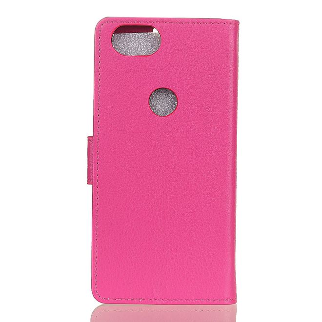 Google Pixel 2 Handy Hülle - Bookcover aus Leder - mit Litchitextur - rosa
