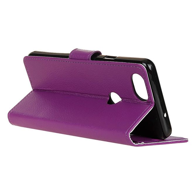 Google Pixel 2 Handy Hülle - Bookcover aus Leder - mit Litchitextur - purpur