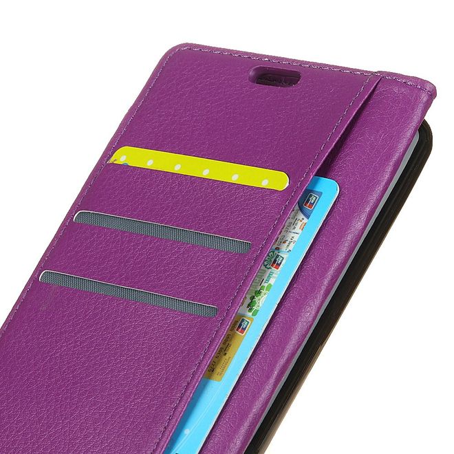 Google Pixel 2 Handy Hülle - Bookcover aus Leder - mit Litchitextur - purpur