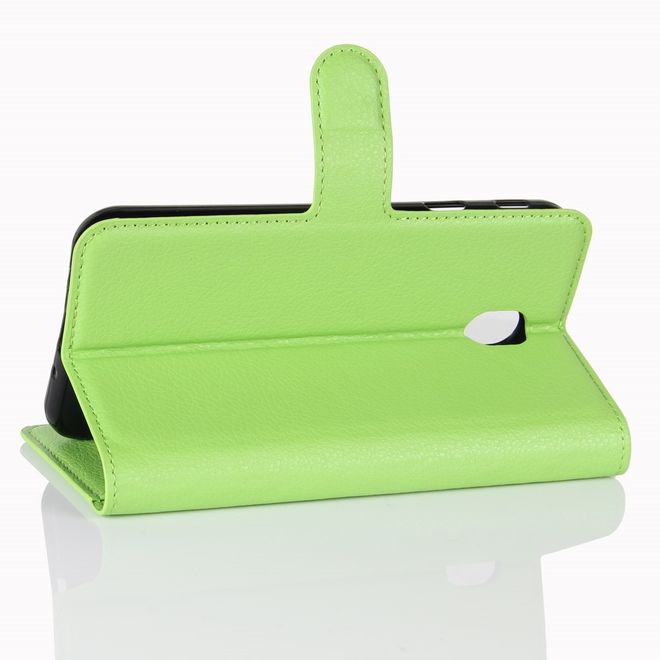 Samsung Galaxy J5 (2017) Handyhülle - Case aus Leder - mit Litchitextur - grün