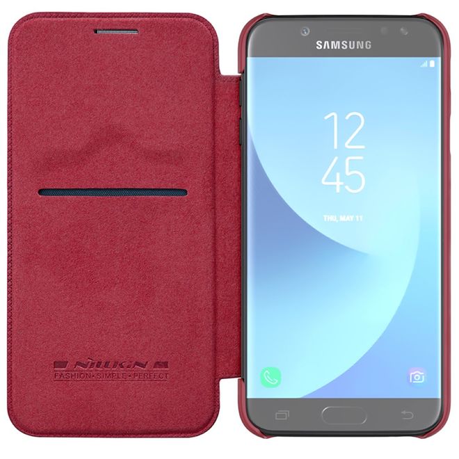 Nillkin - Samsung Galaxy J7 (2017) Hülle - Leder Book Case - Qin Series - rot