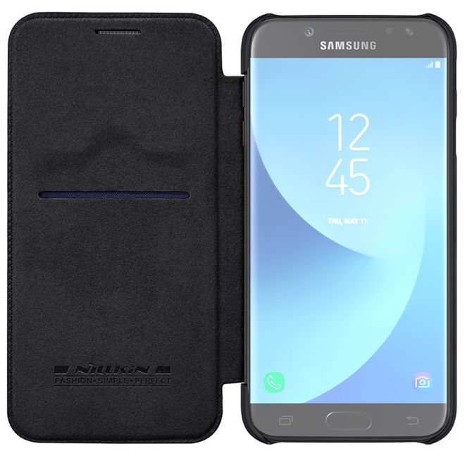 Nillkin - Samsung Galaxy J7 (2017) Hülle - Leder Book Case - Qin Series - schwarz