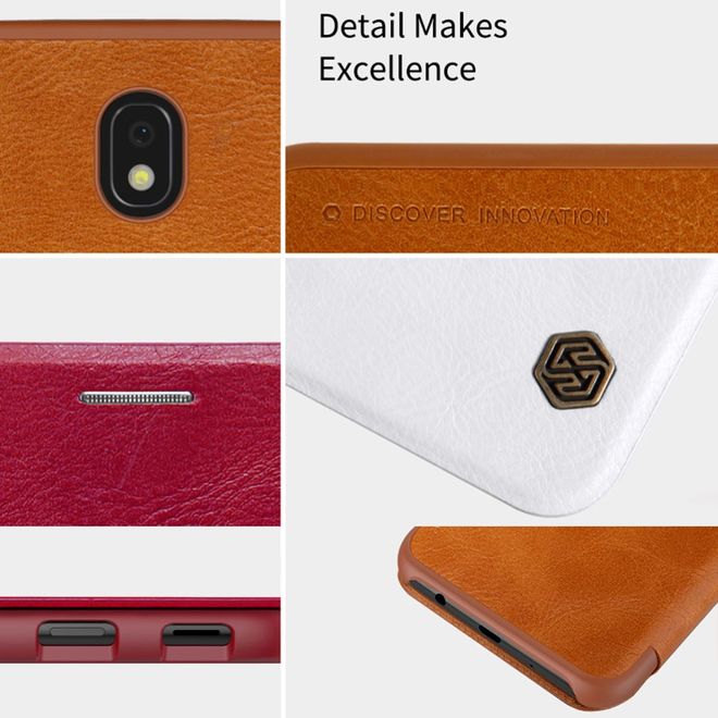 Nillkin - Samsung Galaxy J7 (2017) Hülle - Leder Book Case - Qin Series - schwarz