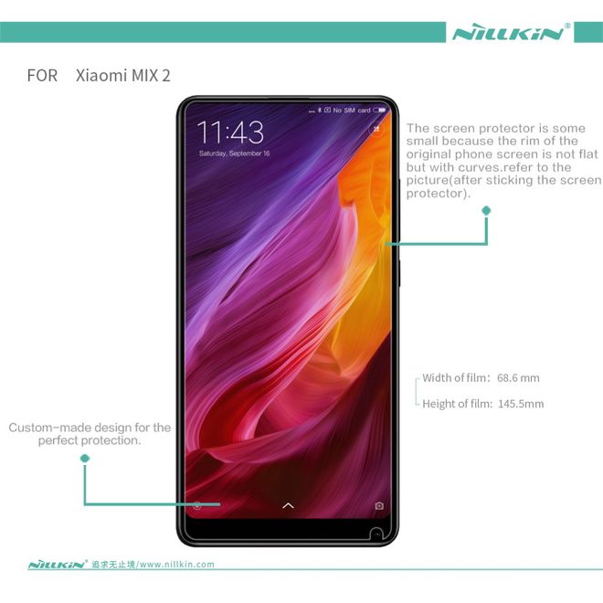 Nillkin - Xiaomi Mi Mix 2 Display Schutzfolie - Matt Anti-Glare - Matte Series