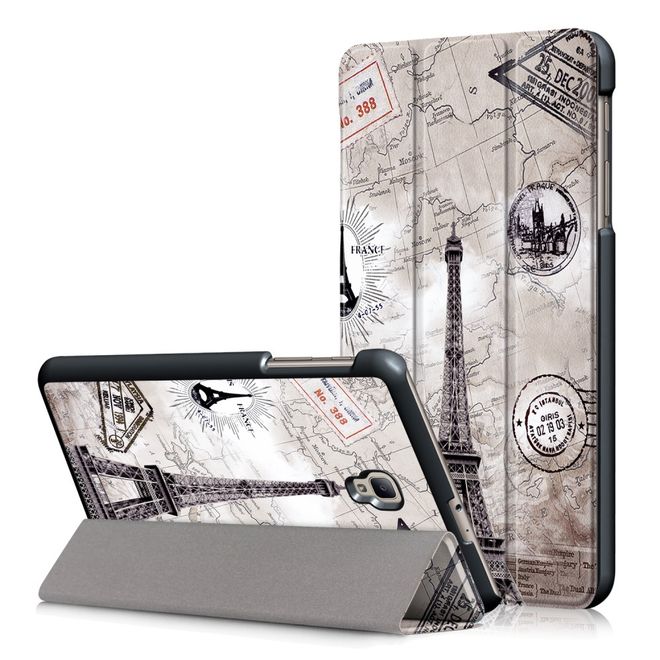 Samsung Galaxy Tab A 8.0 (2017) Hülle - Leder Bookcase - mit Standfunktion - Eiffelturm