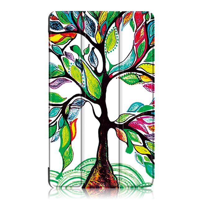 Samsung Galaxy Tab A 8.0 (2017) Hülle - Leder Bookcase - mit Standfunktion - farbenfroher Baum