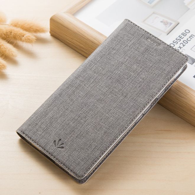 Vili Dmx - Sony Xperia XA1 Plus Hülle - Case aus Leder - Business Style - mit Standfunktion - grau