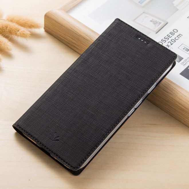 Vili Dmx - Sony Xperia XA1 Plus Hülle - Case aus Leder - Business Style - mit Standfunktion - schwarz