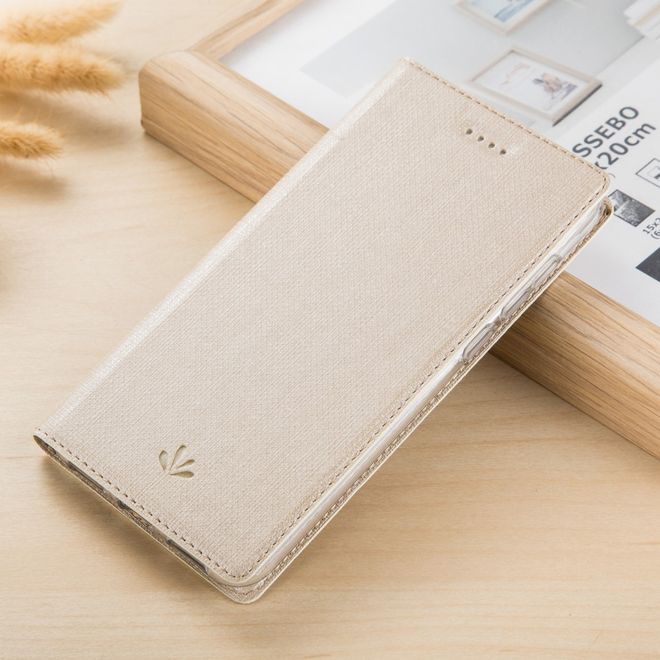 Vili Dmx - Sony Xperia XA1 Plus Hülle - Case aus Leder - Business Style - mit Standfunktion - gold