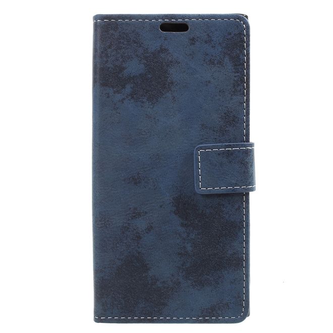 Sony Xperia XA1 Plus Hülle - Handy Case aus Leder - im Vintage Look - dunkelblau