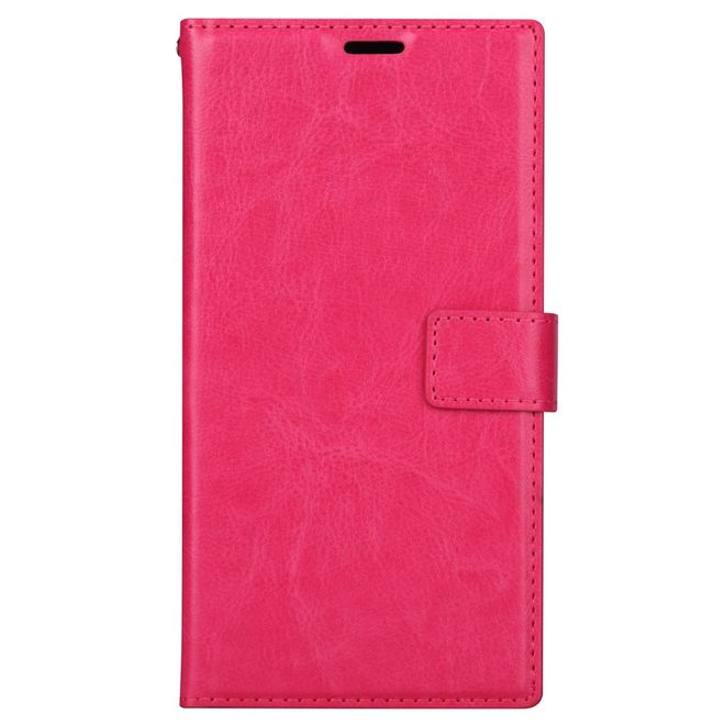 Sony Xperia XA1 Plus Handy Hülle - Crazy Horse Leder Bookcover - mit Standfunktion - rosa
