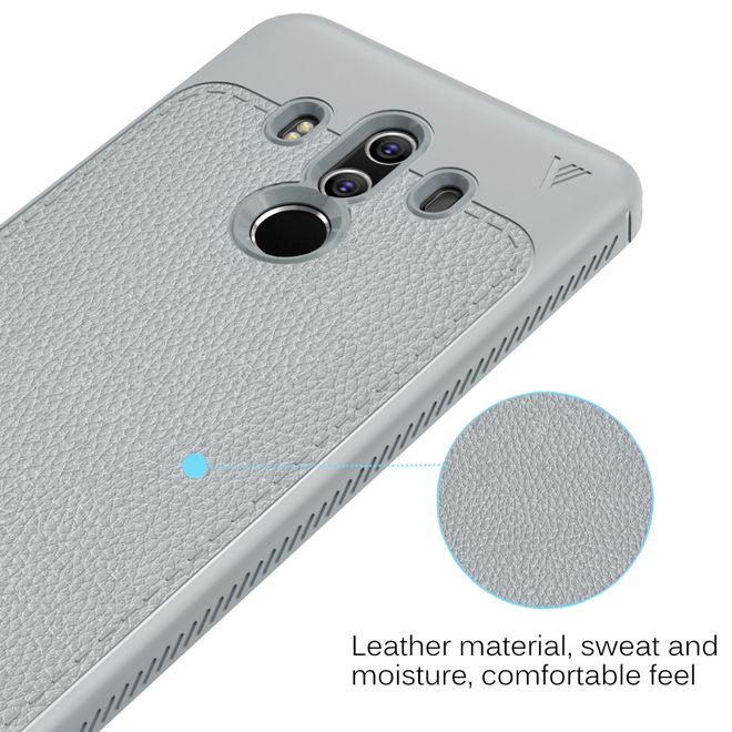 Ivso - Huawei Mate 10 Pro Handy Hülle - Backcover aus Leder/TPU Plastik - Gentry Series - grau