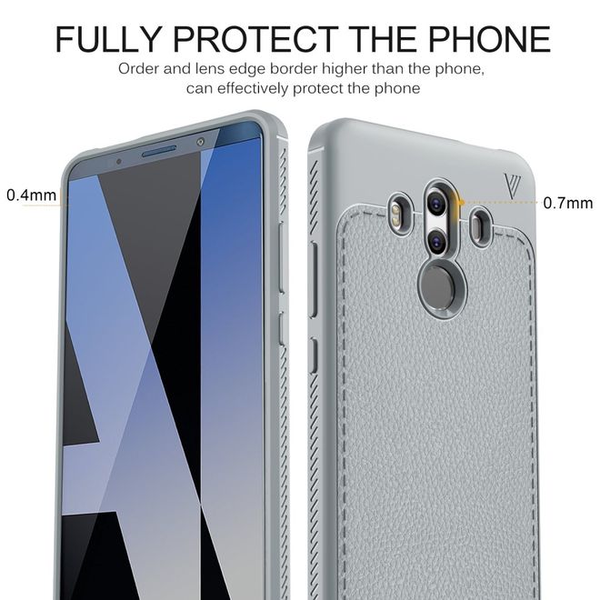 Ivso - Huawei Mate 10 Pro Handy Hülle - Backcover aus Leder/TPU Plastik - Gentry Series - grau