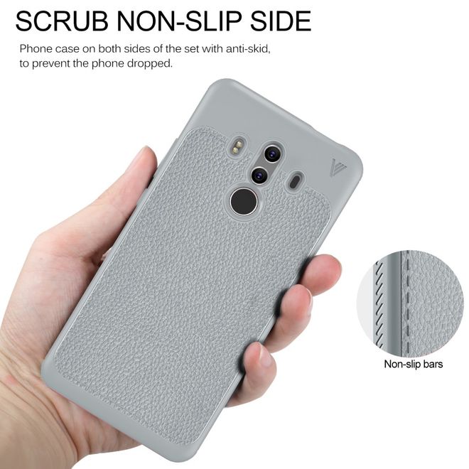 Ivso - Huawei Mate 10 Pro Handy Hülle - Backcover aus Leder/TPU Plastik - Gentry Series - grau
