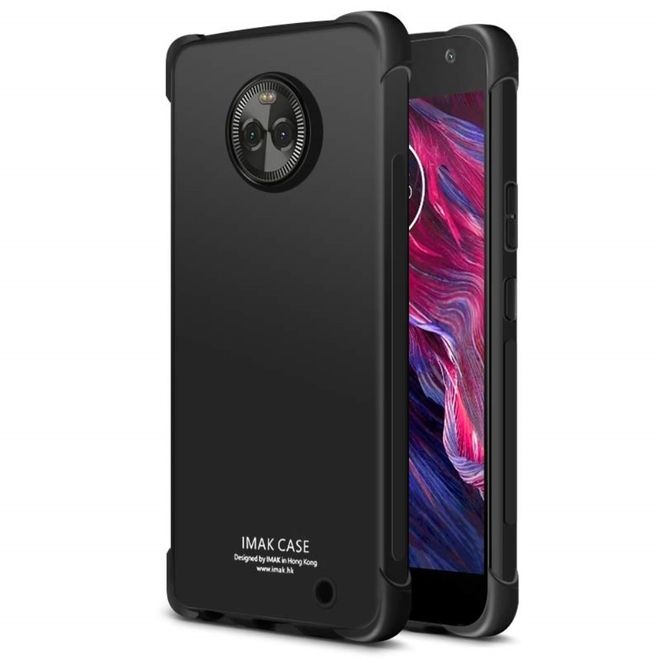 Imak - Motorola Moto X4 Handyhülle - TPU Soft Case - sanft - mit Schutzglas - metallschwarz