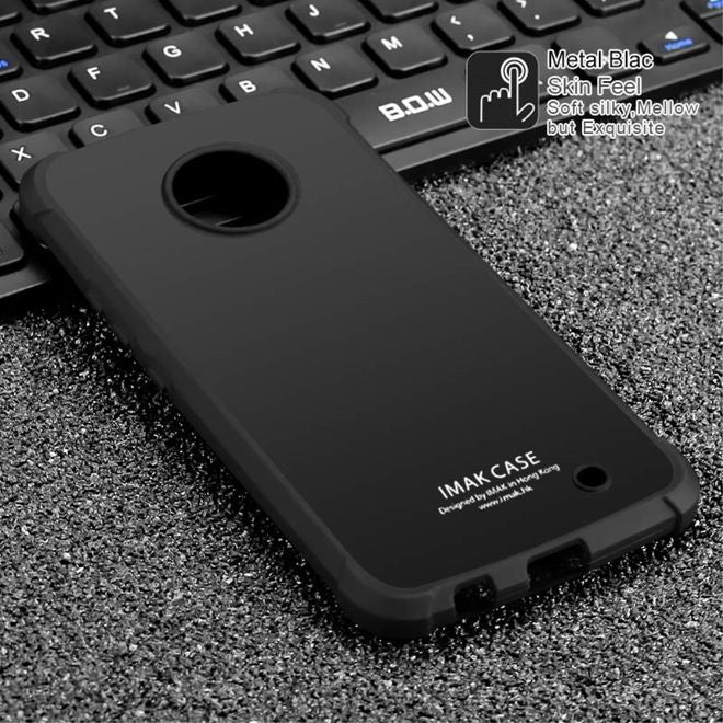 Imak - Motorola Moto X4 Handyhülle - TPU Soft Case - sanft - mit Schutzglas - metallschwarz