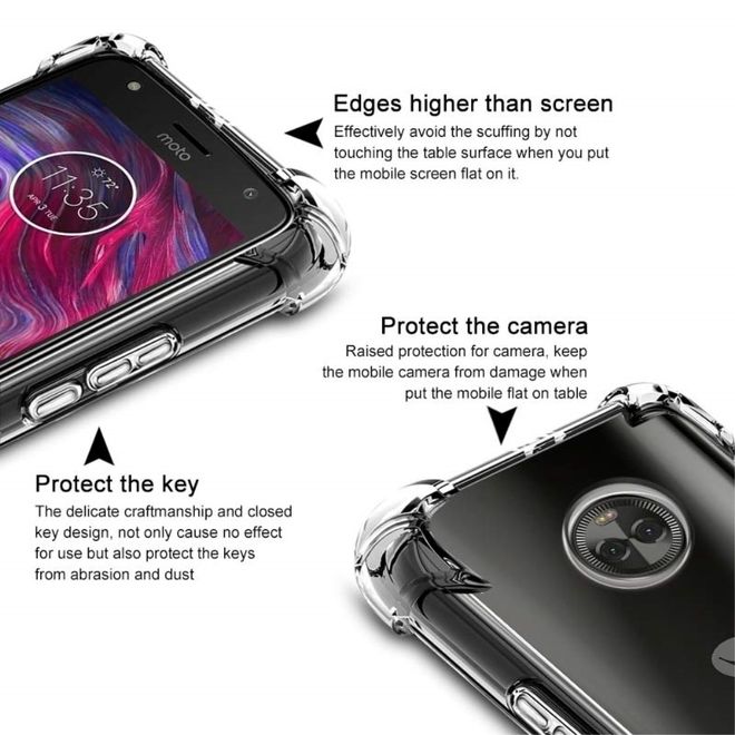 Imak - Motorola Moto X4 Handyhülle - TPU Soft Case - sanft - mit Schutzglas - transparent