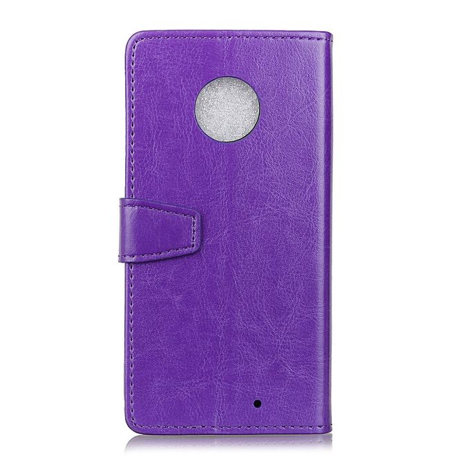 Motorola Moto X4 Handy Hülle - Crazy Horse Leder Bookcover - mit Standfunktion - purpur